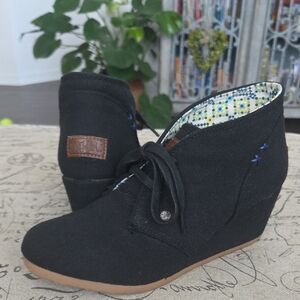 MadLove Black Wedge Ankle Boots